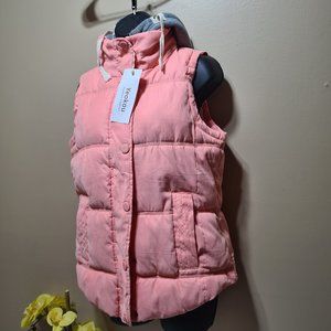 M.S.K.Z.X Pink/Gray Puffer Vest Med NWT